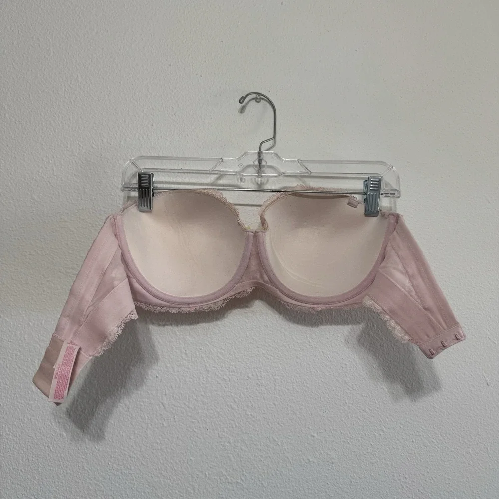 Victoria's‎ Secret LIght Pink Lace Strapless Push Up Bra Womens Size 34DD